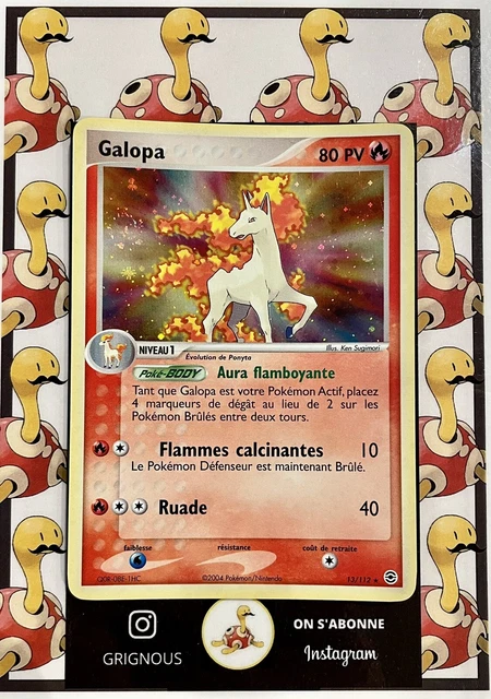🇫🇷 Galopa 13/112 Holo Bloc Ex Rouge Feu & Vert Feuille SUPER ÉTAT 🌀 ‼️