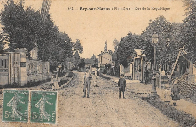 Cpa 94 Bry Sur Marne / Pepiniere / Rue De La Republique