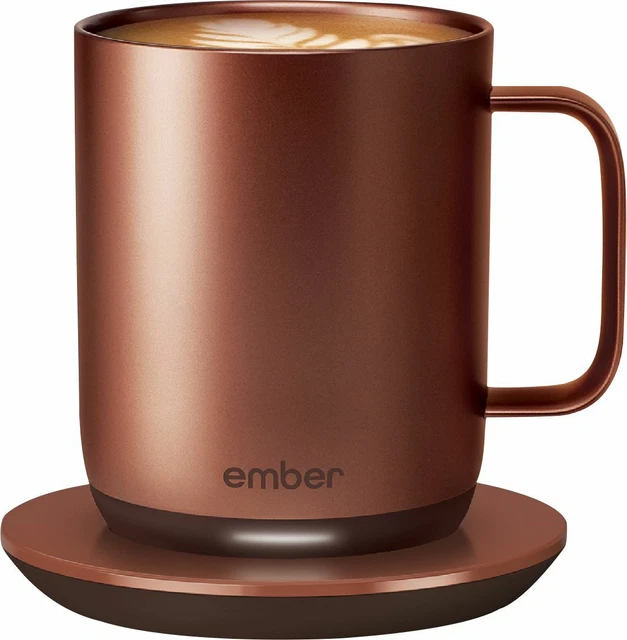 New Ember 2 10 oz Copper Temperature Control Smart Heated Mug 1.5 Hour Battery