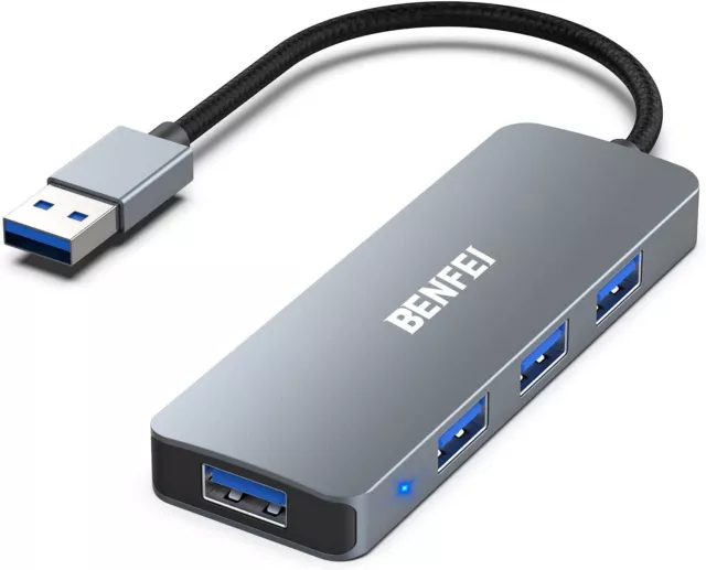USB Hub, BENFEI Ultra-Slim USB 3.0 Hub Usb 4 Ports Compatible for MacBook, Mac