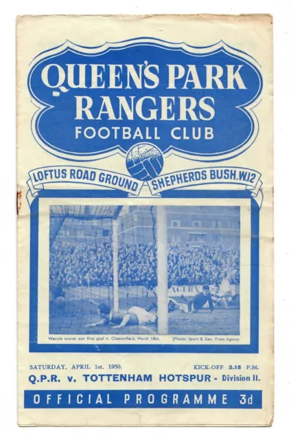 Queen's Park Rangers v Tottenham Hotspur - 1949-50 Division 2 - Programme