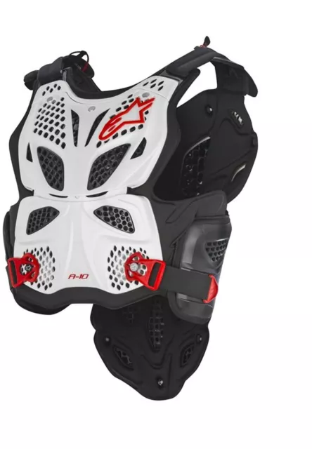 Protection Cross Enduro Alpinestars A-10 Chest Protecteur Blanc Rouge