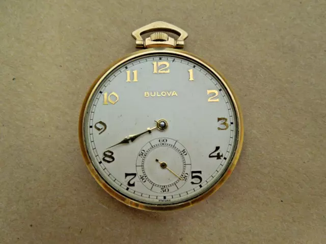 Bulova ~ Dress Size Gold Filled Case Pocket Watch From Watchmaker Estate