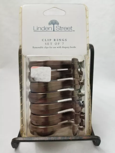 Linden Street JCP Removable CLIP RINGS Drapery Hooks JAVA Color Set Of 7 Curtain