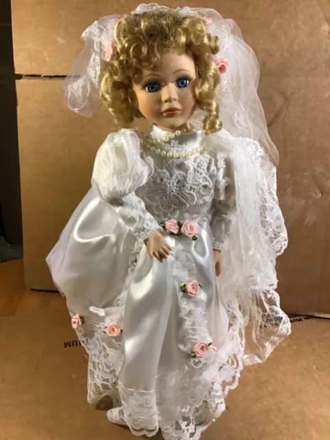 Seymour Mann- Connoisseur Collection- Doll 16” Porcelain Bride on Music Stand