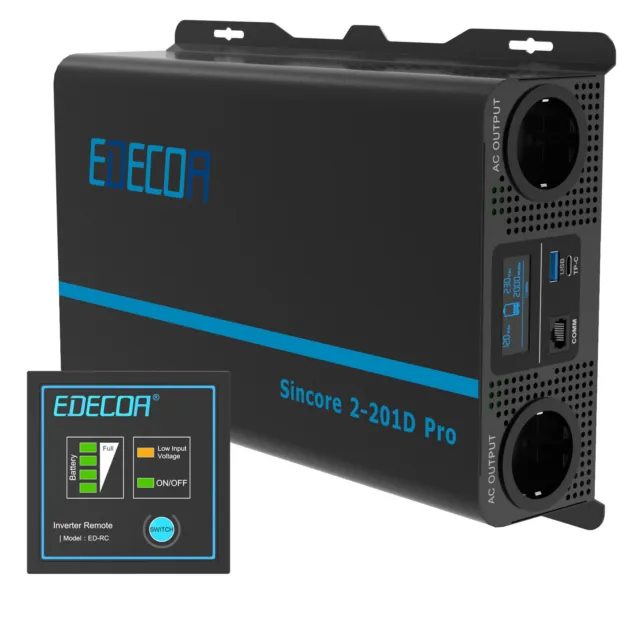 EDECOA Inversor Convertidor 12V 220V 2000 Watt Inverter