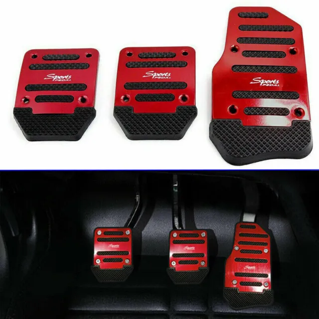 3× Car Manual Foot Throttle Brake Clutch Pedals Pad Cover Interior Accessories