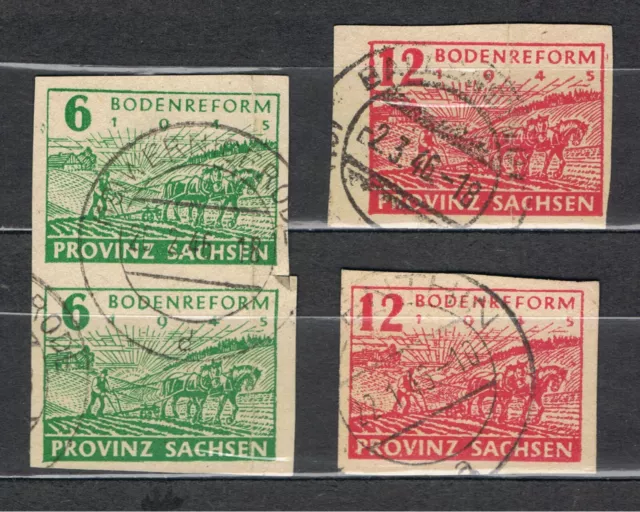 Satz Briefmarken Provinz Sachsen Michel Nr. 85-86 Gestempelt