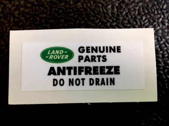 MILITARY LAND ROVER WOLF DEFENDER 90 110 Genuine Parts Antifreeze BTR328 sticker