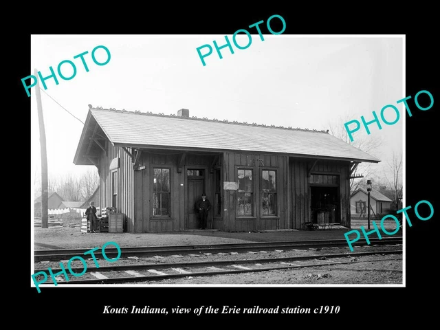 OLD 6 X 4 HISTORIC PHOTO OF KOUTS INDIANA THE ERIE RAILROAD STATION ...