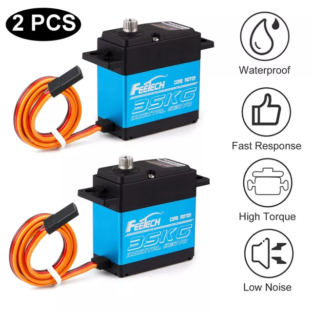 2x 35kg Digital Servo RC Auto Servo wasserdicht mit 25T Servo Arm für RC Roboter