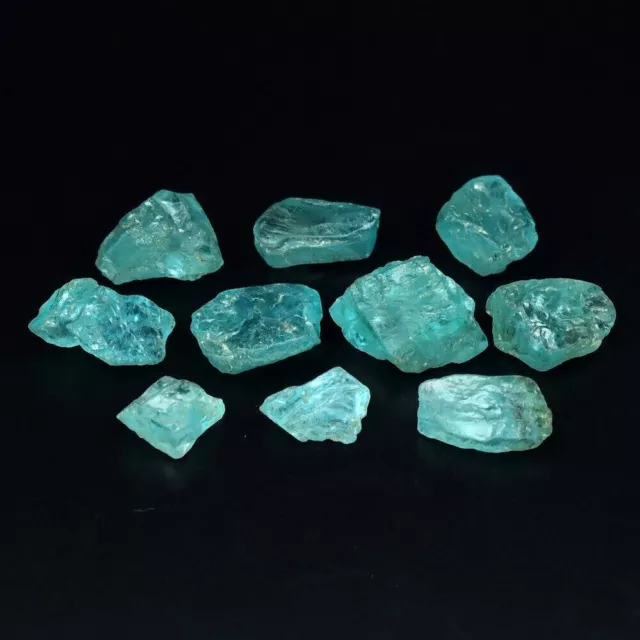 ★★   RARE !! 10 APATITES BLEUES BRUTES DE MADAGASCAR : 18,43 CARATS ★★ p355.129T