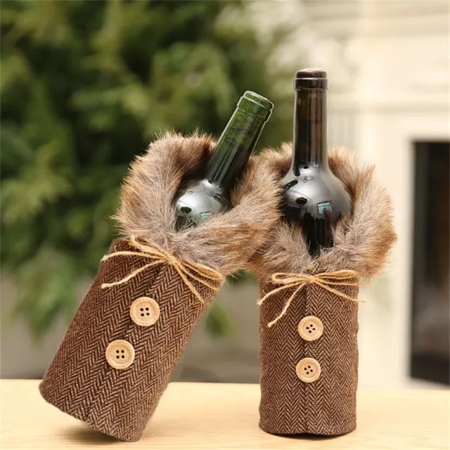 Christmas Bottle Bag Button Wine Cover Present Gift Sack Wine Bottle Cover