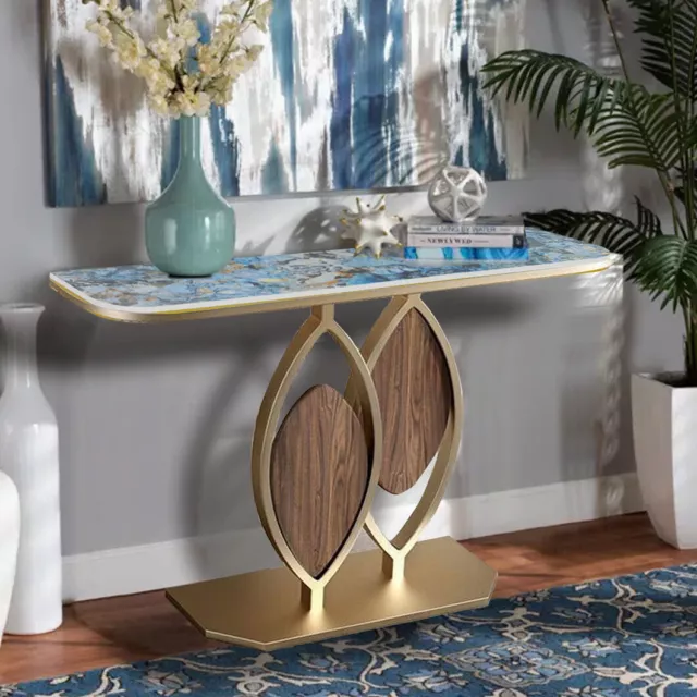 High Class Table Design DISTINCTIVE LEAF FRAME Design Marble Console Table Entryway Hall Accent ...