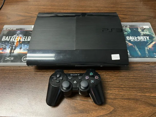 Sony Playstation 3 Super Slim 500GB Game Console System Bundle PS3 w4 GAMES