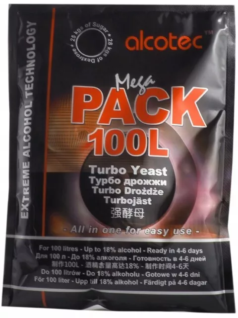 Alcotec Mega Pack 100L Turbo Pure Super Yeast Alcohol Spirit FREE FAST DELIVERY