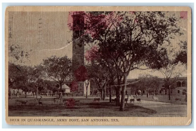1911 Deer Quadrangle Army Post Exterior Building San Antonio Texas TX Postcard