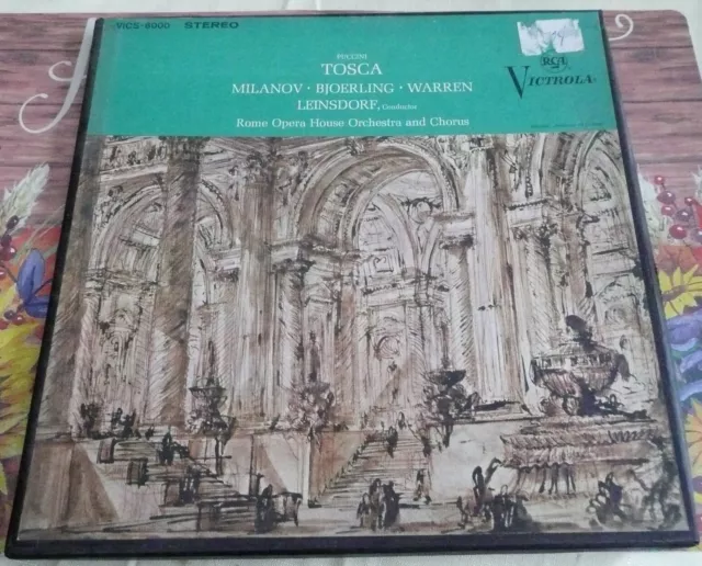 Puccini Tosca   Rome Opera House  Liensdorf  Milanov  RCA Victrola VICS-6000  LP