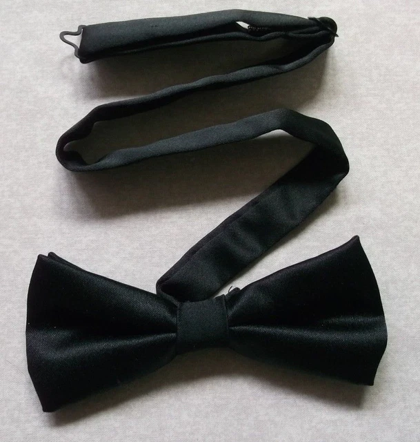 Bow Tie Dickie Bowtie Mens Vintage Adjustable Retro BLACK