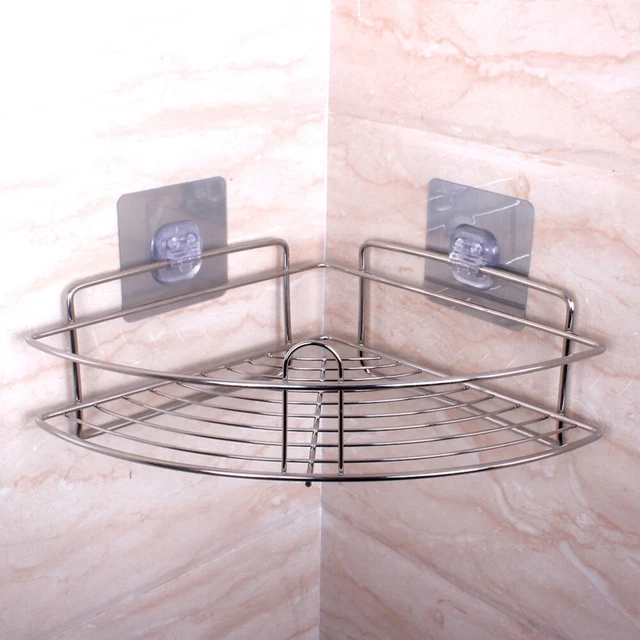 Angolo Doccia Da Bagno Caddy Scaffale Organizzatore Di Aspirazione - Foto 9