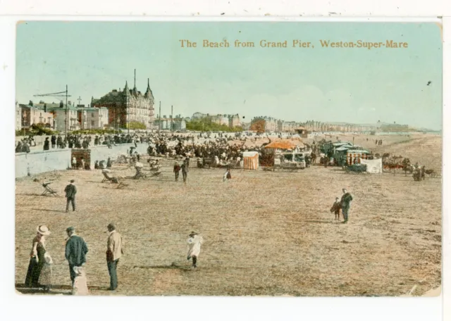 "Somerset "   Weston-Super-Mare       Beach  From  Grand  Pier      1906