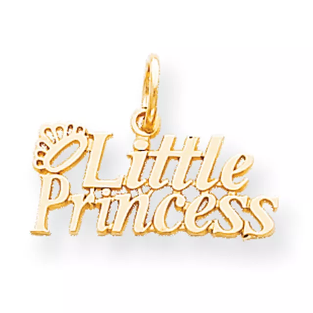 10k Yellow Gold Little Princess with Crown Charm 10C113