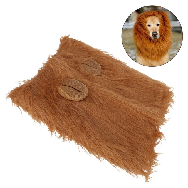 Cane Leone Mane Marrone Chiaro Copricapo Pet Costume Wig Decorazione Strumen DB3