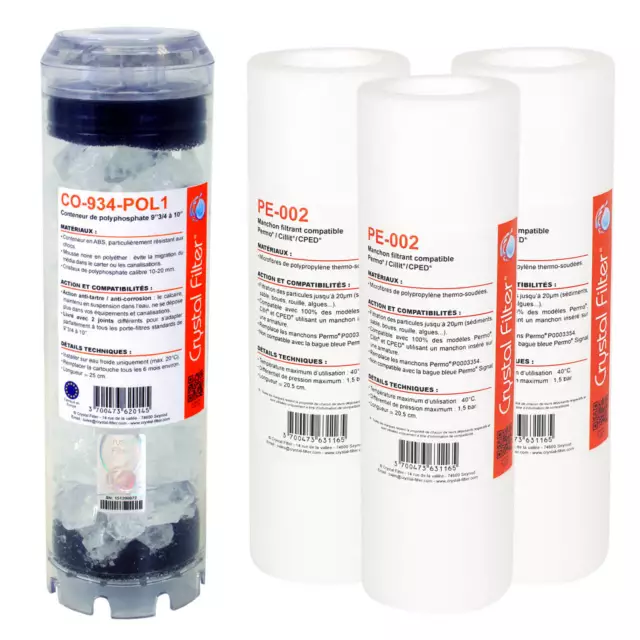 Kit cartouches Crystal Filter® PE-002 et CO-934-POL1 pour PERMO DIPHOS