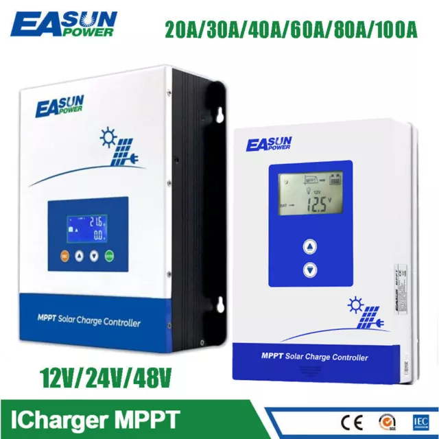 Easun 100A 80A 60/40/30/20A MPPT Solar charge Controller 12V/24V 36 48V UK 0%VAT