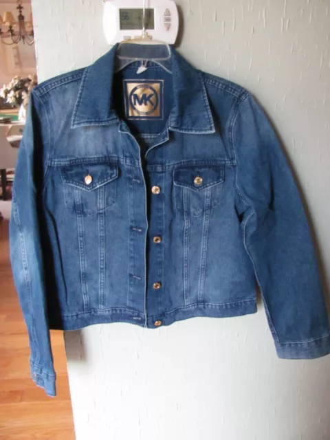 Womens Size Large Michael Kors Button Front Denim Jean Jacket