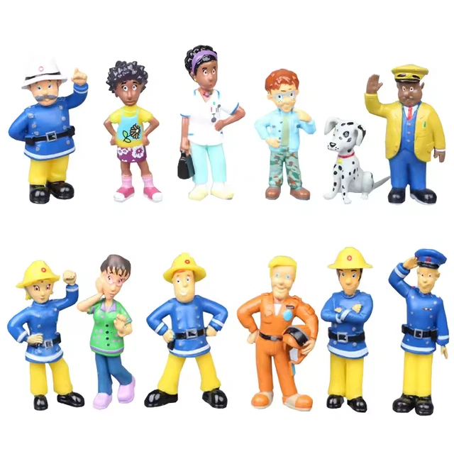 12-Piece Fireman Sam Action Figures Set - PVC Cartoon Dolls Toy Gift For Kids