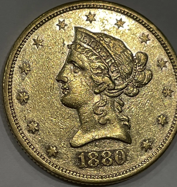 1880-S -TEN ($10) DOLLAR EAGLE - 90% GOLD - 506,250 MINTAGE - 16.718 grams