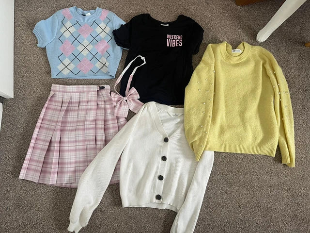 Girls summer clothes bundle 10-12 years outfits skirt tops cardigan H&M