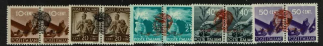Italy 5 Mint Hinged, Hinge Remnant, pairs - S14172