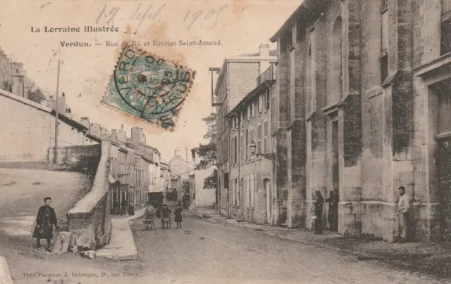 CPA 55 VERDUN Rue de Ru et Ecuries Saint-Amand La Lorraine Illustrée