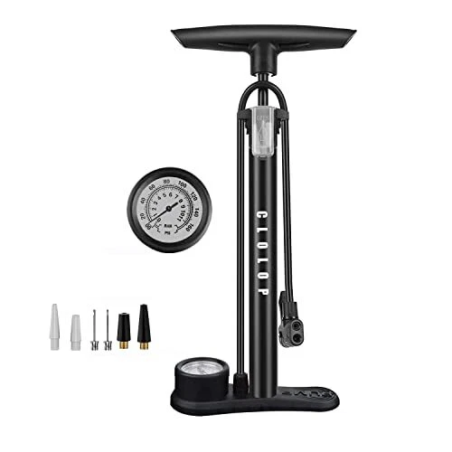 Bike Floor Pump with Gauge,Bike Pump High Pressure 160 PSI,Bicycle Pump with