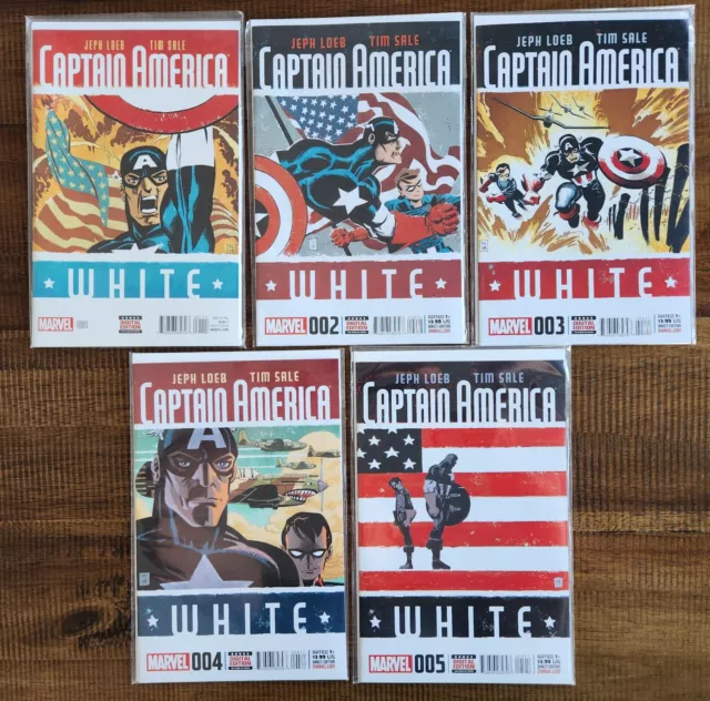 MARVEL Comics 2015 CAPTAIN AMERICA WHITE Collection Issues #1 thru #5 FREE SHIP