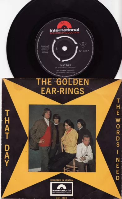 THE GOLDEN EARRINGS - THAT DAY Ultrarare 1966 dutch 7" BEAT P/S Single Release!