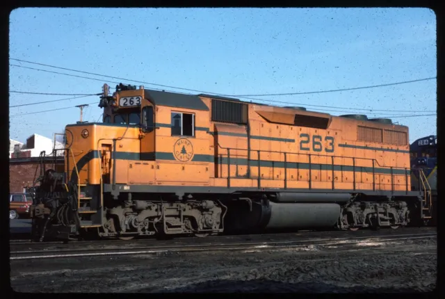 Original Rail Slide - MEC Maine Central 263 Bangor ME 2-25-1984