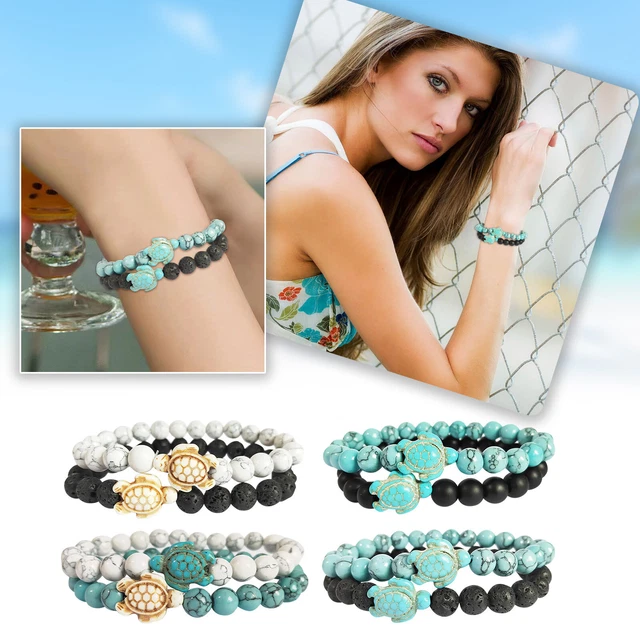 Armreif Herren Breit Böhmischen Stil Schmuck Schildkröte Türkis Anhänger Armband