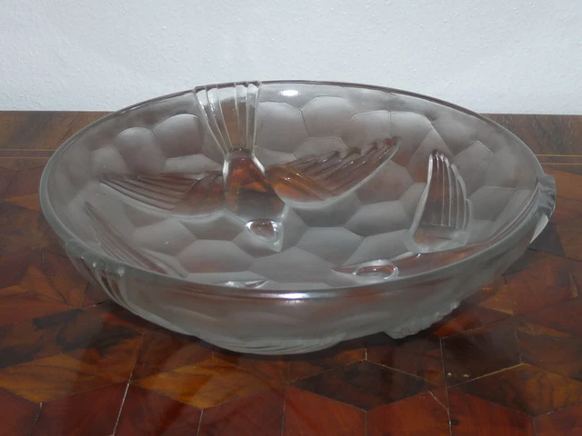 Superbe très rare coupe en verre de David Gueron Verrerie d'Art Degué Art Déco