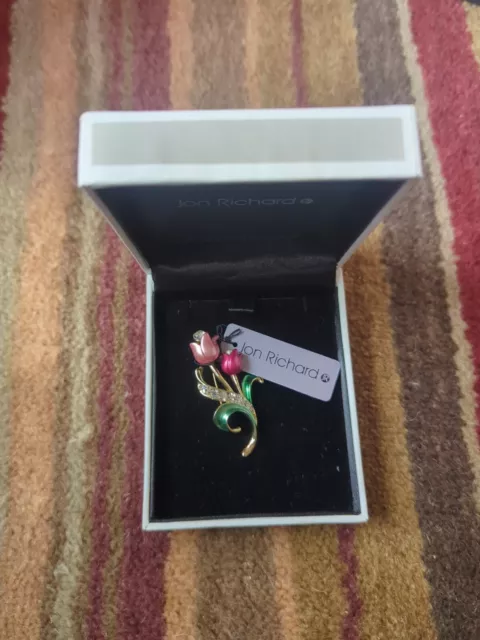 jon richard Tulip Brooch Boxed, bought, but never worn. Like new