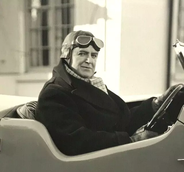 VINTAGE PHOTO BRITISH Actor Jack Warner Sitting Sports Car Driving ...