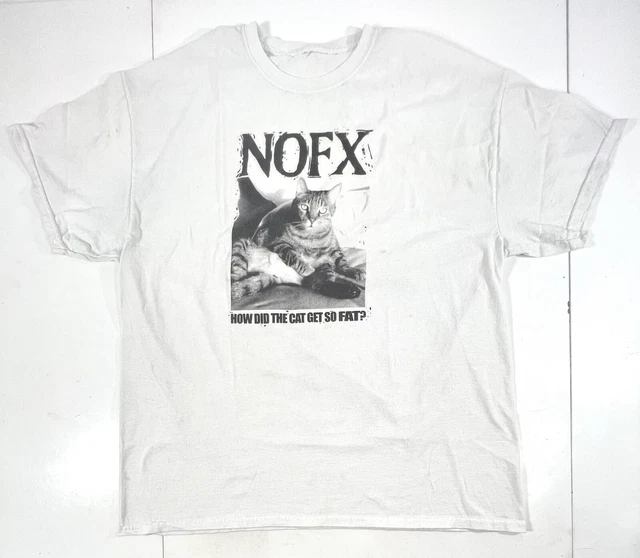 VINTAGE NOFX HOW Did The Cat Get So Fat Rock Band Distressed TShirt