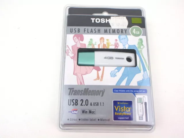 Usb 2.0 Drive Flash Memory 4Gb Toshiba U2K-004Gt(A) Pc Mac Portable Small