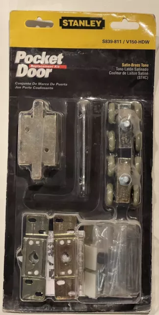Stanley Pocket Door Replacement Kit - Satin Brass Tone  S839-811/V150-HDW