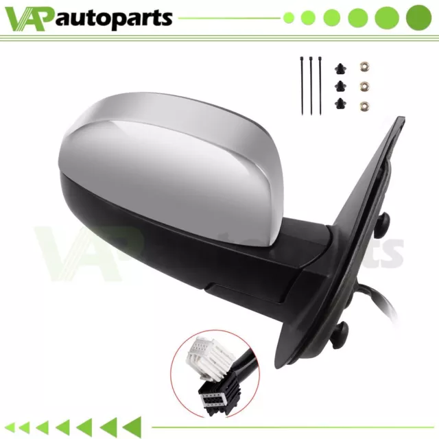 Right Power Memory Heated Chrome Signal Passenger Mirror For 2007-2014 Chevy GMC