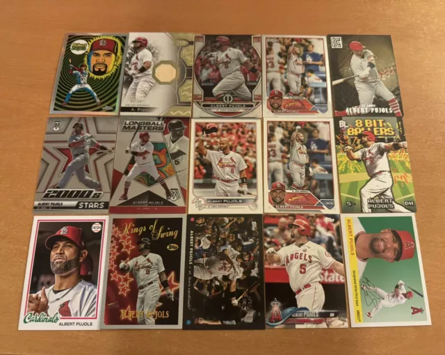 (15) Albert Pujols Baseball Card Lot- Tier One Relic /99, UV AllStars Cardinals