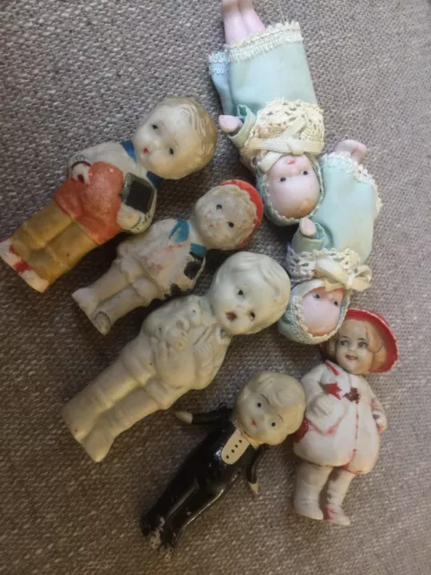 Lot VTG Japan Bisque Penny Frzn Charolett Dolls Nippon Jointed 20’s 30s Boy Girl