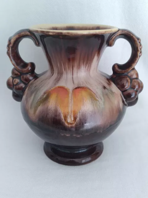 Vintage Brown DUMLER & BREIDEN Small Ceramic Double Handle Vase – # 962/3